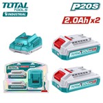 Аккумулятор 2x2А/ч 20В с зарядным устройством TOTAL