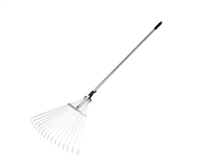 Грабли веерные стальные 190 - 520х1200-1500 мм, 15 зубьев, раздвижные, стальной черенок, Palisad