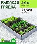 Грядка теплая 4х1 м, высота 23,5 см ПВХ модульная, Гаспадыня