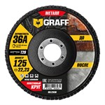 Круг лепестковый 125х22мм 36А конический GRAFF