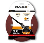 Круги шлифовальные 225 мм P150 на липучке 10шт, 6 отв RAGE