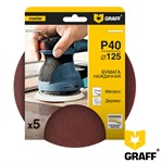 Круг шлифовальный 125 мм P36 без отверстий GRAFF