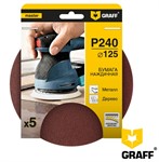 Круг шлифовальный 125 мм P240 без отверстий 5 шт. GRAFF