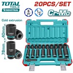 Набор ударных головок 1/2 " TOTAL  (20 шт)