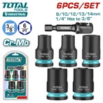 Набор ударных головок 3/8 " TOTAL  (6 шт)