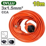 Удлинитель 10м, 1 розетка, 3x1,5мм, с заземлением DYLLU