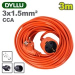Удлинитель 3м, 1 розетка, 3x1,5мм  с заземлением DYLLU