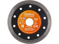 Диск алмазный по керамике 125х22,2 мм сплошной тонкий 1,4 мм STARTUL STANDART