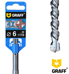 Бур сверло по бетону 6 х 60 мм SDS-plus 4-х кромочное GRAFF