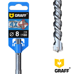 Бур сверло по бетону 8х60х110 мм SDS-plus 4-х кромочное GRAFF