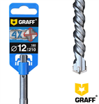 Бур сверло по бетону 12х160х210 мм SDS-plus 4-х кромочное GRAFF