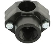 Седло на трубу ПЭ на 2 болта c с внутр. резьбой пластм., 2 болта