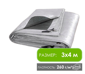 Тент 3х4 м укрывной усиленный с люверсами 260 г/м, терпаулин