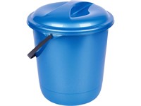 Ведро пластмассовое с крышкой, 7 л, Rock`n`Roll, индиго, Spin&Clean