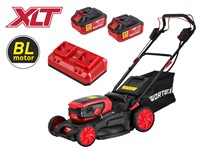 Газонокосилка аккумуляторная самоходная WORTEX CLM 4536-4 XLT SET (18В+18В, АКБ 2х4А/ч +з/у, 510 мм, травосборник 60 л, мульчирование, боковой выброс)