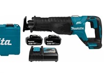 Сабельная пила аккумуляторная MAKITA LXT DJR 187 RTE (18 В; 2xАКБ 5 А/ч, ход 32 мм; пропил 255/130 мм, в чемодане) 