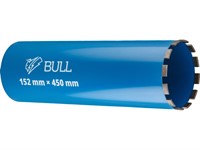 Коронка алмазная 152мм железобетон BULL, L450мм, 1 1/4", мокрое сверление