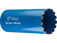 Коронка алмазная 202мм железобетон BULL, L450мм, 1 1/4", мокрое сверление