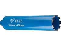 Коронка алмазная 108мм железобетон BULL, L450мм, 1 1/4", микроудар, сухое сверление