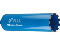 Коронка алмазная 132мм железобетон BULL, L450мм, 1 1/4", микроудар, сухое сверление
