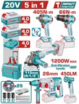 Набор аккумуляторного инструмента TOTAL TCKLI20595