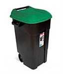 Контейнер для мусора пластик. 120 л., (зел. крышка), TAYG