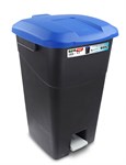Контейнер для мусора пластик. 60л с педалью (синяя крышка) (TAYG)