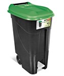 Контейнер для мусора пластик. 80л с педалью (зел. крышка) (TAYG)