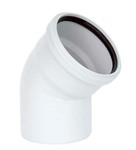 Колено (отвод) для малошумной канализации, белый 110 мм/45°, РосТурПласт