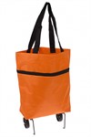 Хозяйственная складная сумка с выдвижными колесиками, оранжевая BRADEX