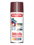 Краска-эмаль аэроз. универсальная темно-красный глянец STARFIX 520мл (3005)