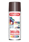 Краска-эмаль аэроз. универсальная шоколадный глянец STARFIX 520мл (8017)