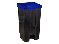 Контейнер для мусора 110л с педалью на колесах (синий) (IDEA) 