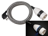 Удлинитель-шнур 3 м (1 роз., 3.3кВт, с/з, ПВС, 3х1,5 мм2)  черно-белый; с подсветкойеткой Brennenstuhl Extension Сable