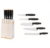 Набор ножей 5 шт. с деревянным белым блоком Functional Form Fiskars 1014209