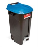 Контейнер для мусора пластик. 120 л., с педалью (синяя крышка), TAYG