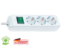 Удлинитель 1,5 м (3 роз., 3.3 кВт, с/з, выкл., ПВС) белый, Brennenstuhl Eco-Line