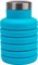 Бутылка для воды силиконовая складная с крышкой, 500 мл, голубая - фото 127576
