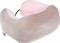 Дорожная подушка-подголовник для шеи с завязками, серо-розовая, BRADEX 