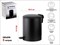 Ведро для мусора с педалью, 5 л, черное, серия Black Onyx, сталь, PERFECTO LINEA (с микролифтом)