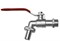Кран для подключения шланга 1/2"-5/8" с проходом 1/2" BRADAS