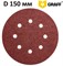 Круг шлифовальный 150 мм P120 8 отверстий GRAFF