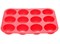 Форма для выпечки, силиконовая, прямоугольная на 12 кексов, 33х25х3 см, красная, PERFECTO LINEA