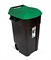 Контейнер для мусора пластик. 120 л., (зел. крышка), TAYG