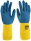 Перчатки технические латекс/неопрен, КЩС тип 2, размер 9, желто-синие GERAL (пара)