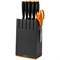 Набор ножей 5 шт. с деревянным черным блоком Functional Form Fiskars 1014190