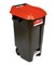 Контейнер для мусора пластик. 120 л., с педалью (красная крышка), TAYG